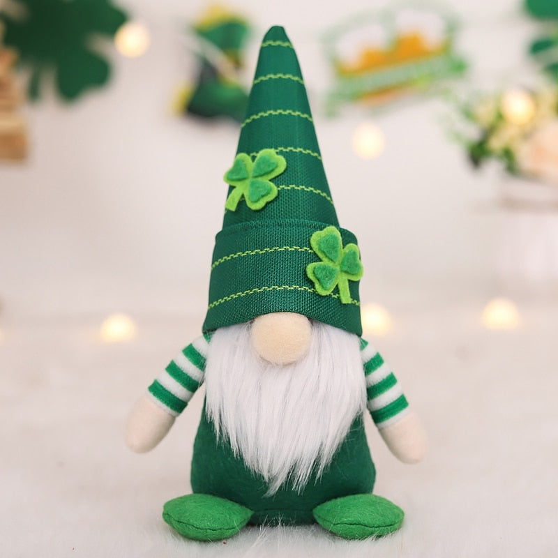 St Patrick Day Decoration Doll Green Plush Gnome Faceless Doll Irish Day Party Decor Saint Patrick Ornaments Irish Gifts