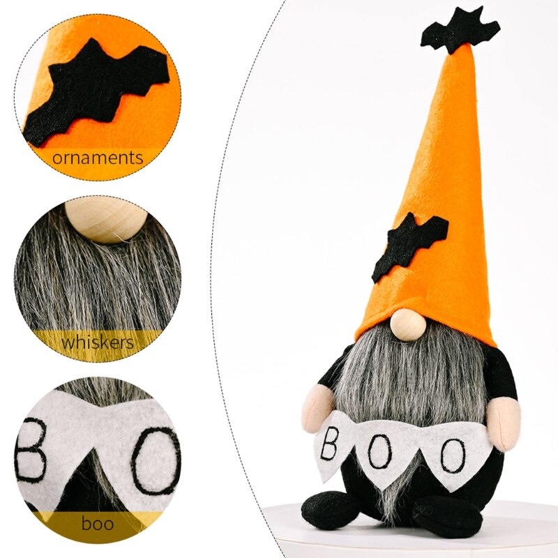 Halloween Gnome Bat Tomte Nisse Swedish Elf Dwarf Home Farmhouse Kitchen Shelf Tiered Tray Decorations