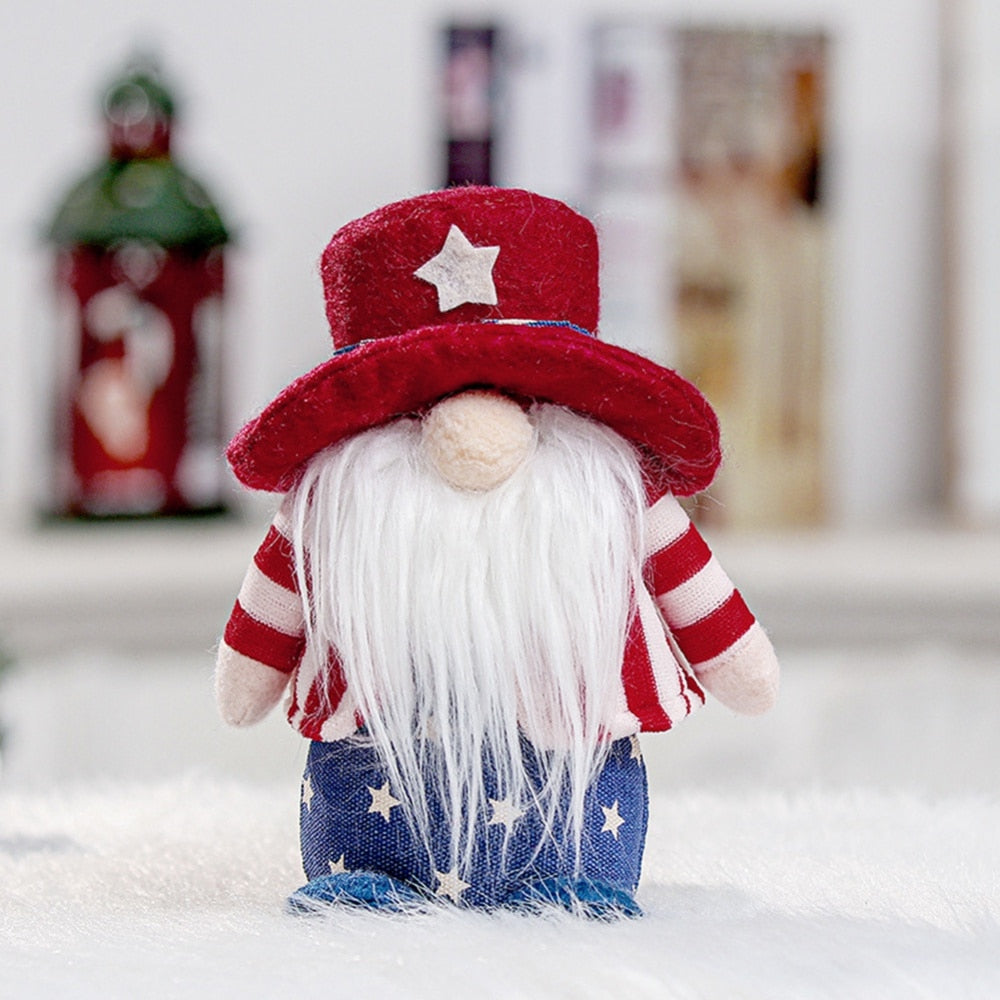 1/2Pcs 4th of July Gnome Decoration  With Hat for Independence Day Decorations