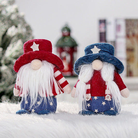 1/2Pcs 4th of July Gnome Decoration  With Hat for Independence Day Decorations